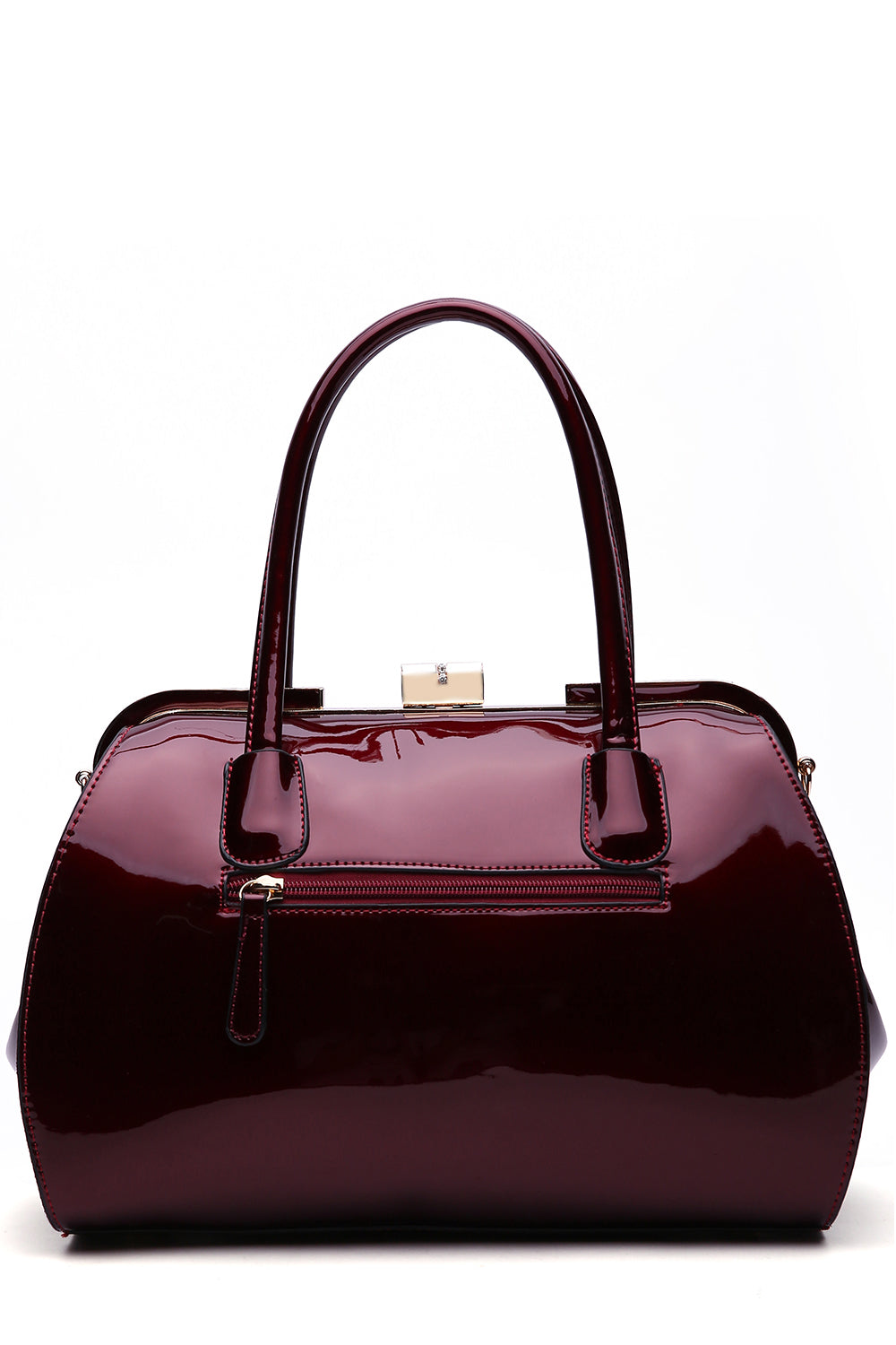 Patent Leather Double Handle Frame Satchel 1691R