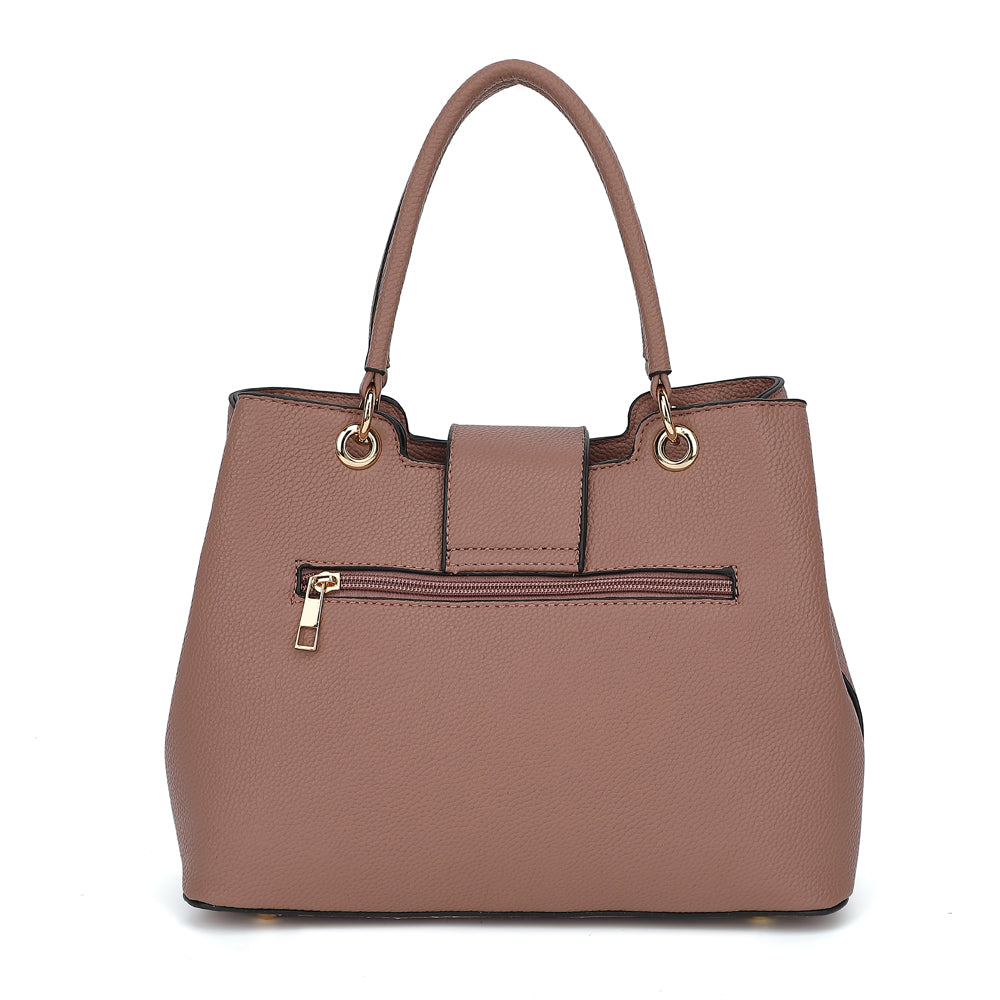 Triple Compartment Satchel with Crossbody Strap 1894H