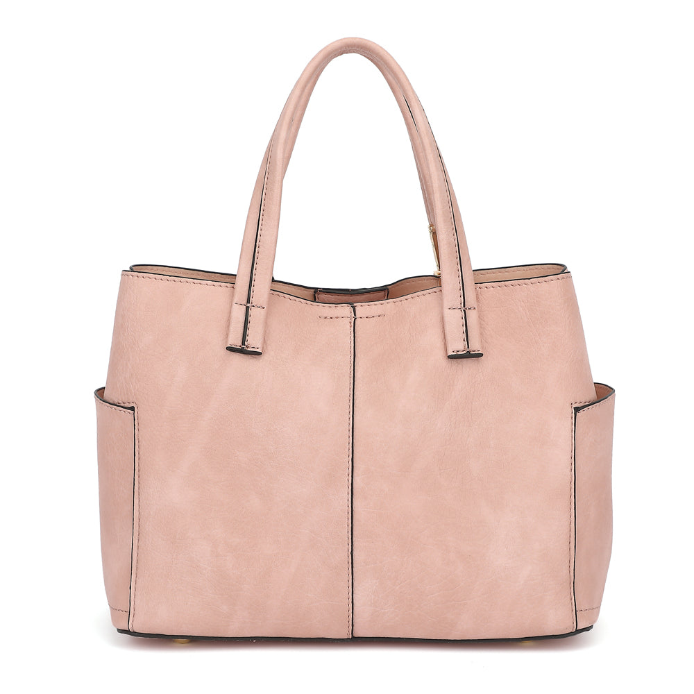 Triple Compartment Satchel with Crossbody Strap 1894N