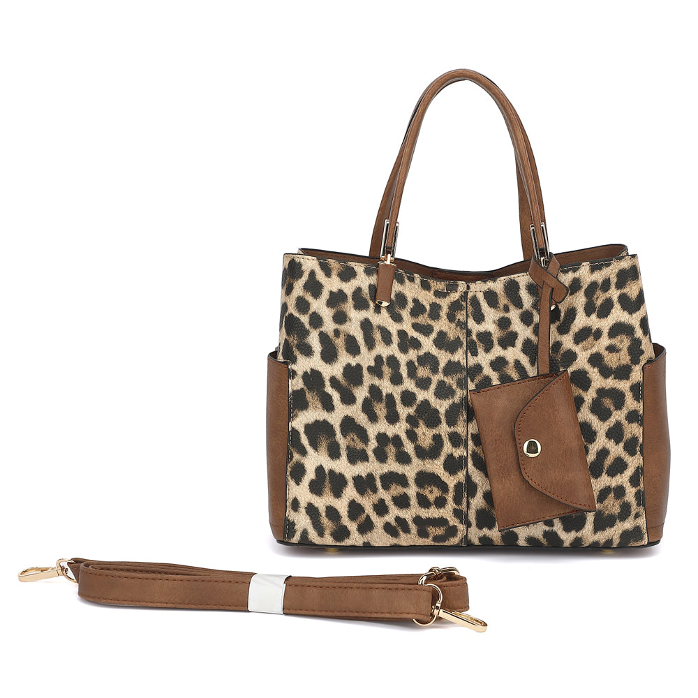 Triple Compartment Satchel with Crossbody Strap 1894N