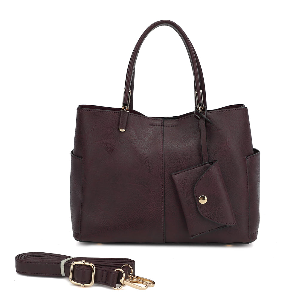 Triple Compartment Satchel with Crossbody Strap 1894N