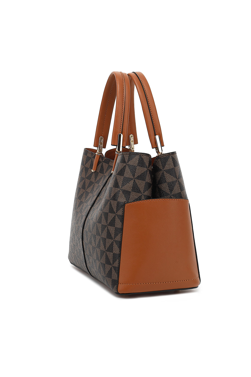 Triple Compartment Satchel with Crossbody Strap 1894