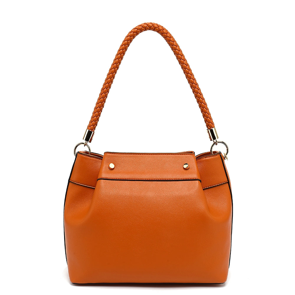 Braided Handle Hobo with Crossbody Strap 21638A