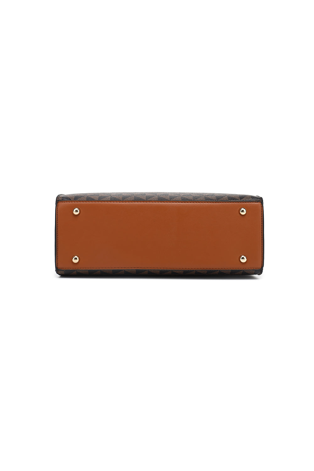 Geometry Double Handle Satchel with Lock Hardware