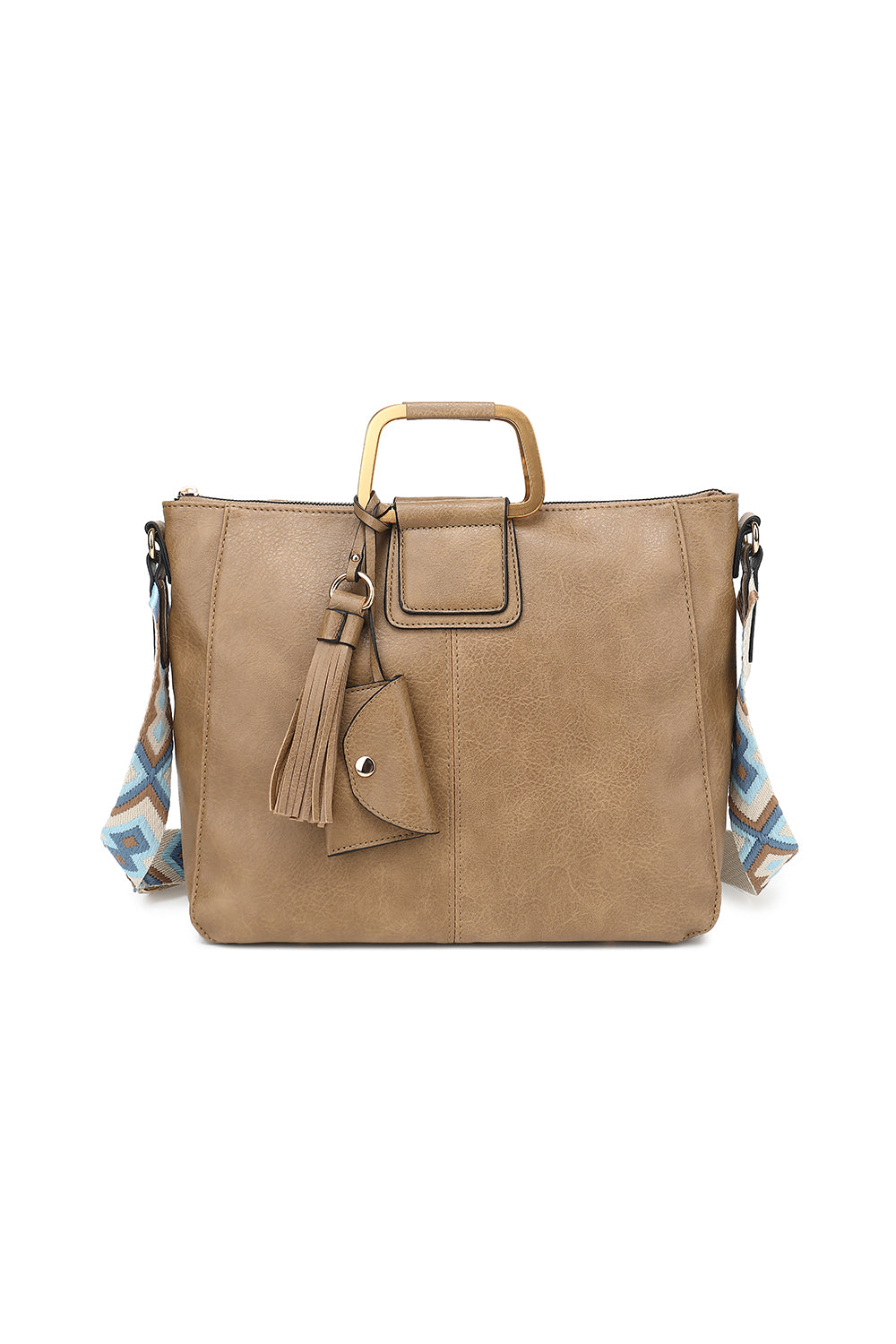 RING HANDLE SATCHEL WITH GUITAR STRAP