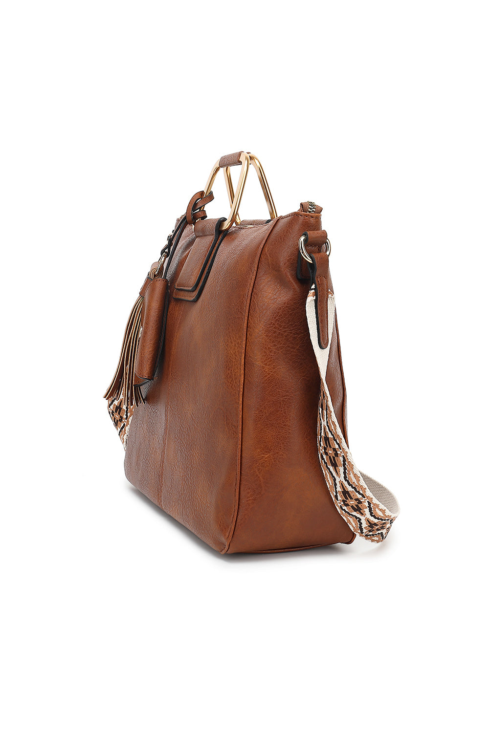 RING HANDLE SATCHEL WITH GUITAR STRAP