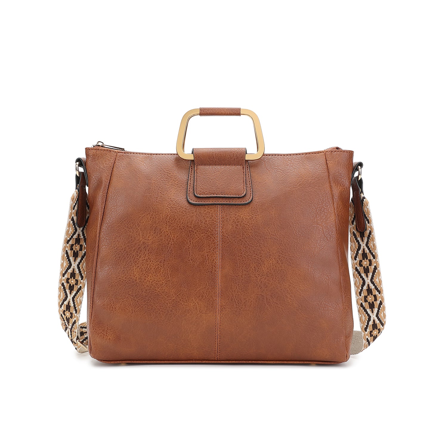RING HANDLE SATCHEL WITH GUITAR STRAP