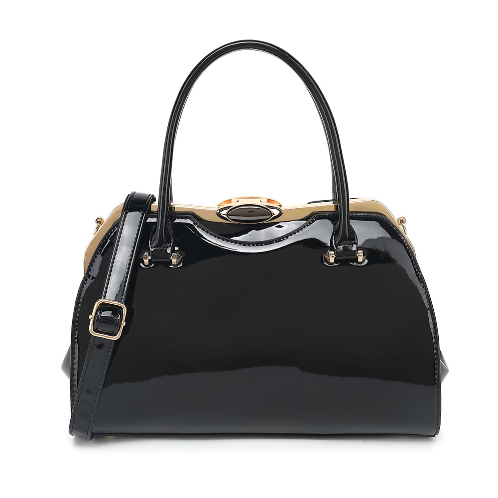 Patent Leather Frame Satchel 2280