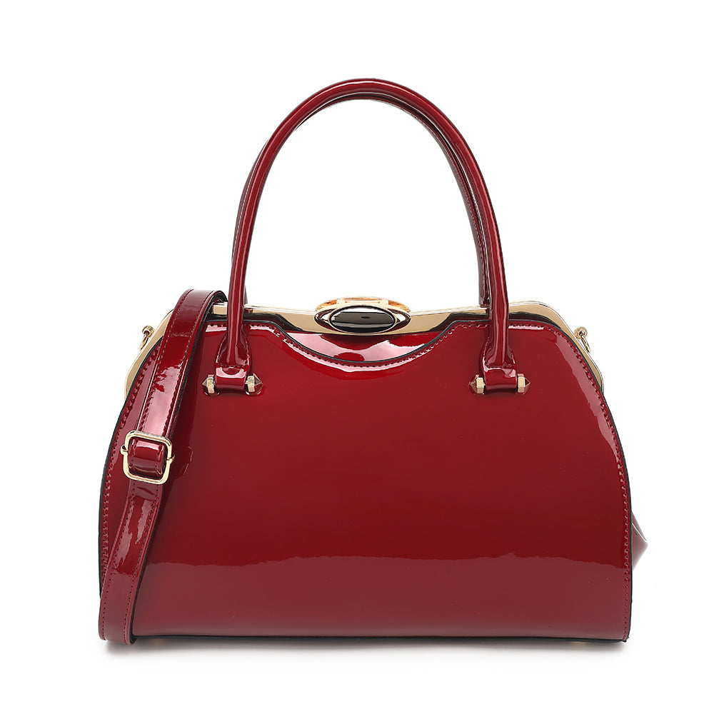 Patent Leather Frame Satchel 2280