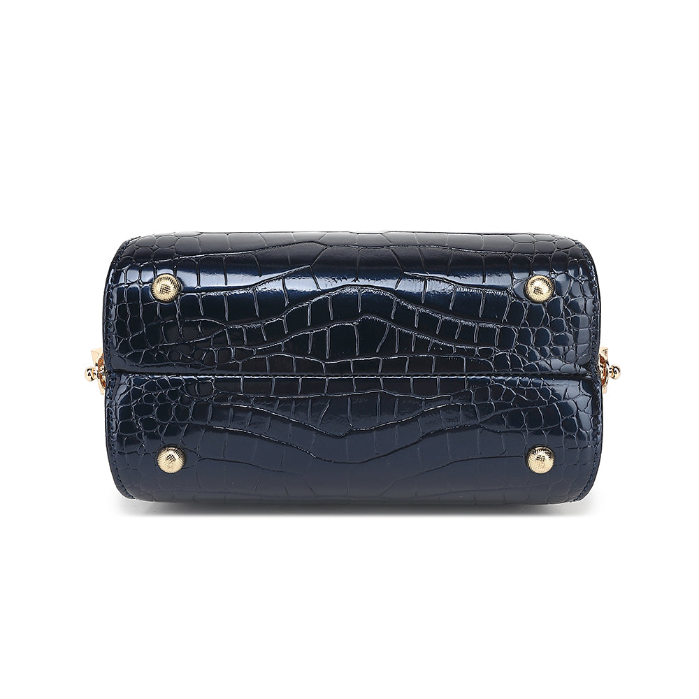 Small Croco Patent Leather Frame Satchel 2328