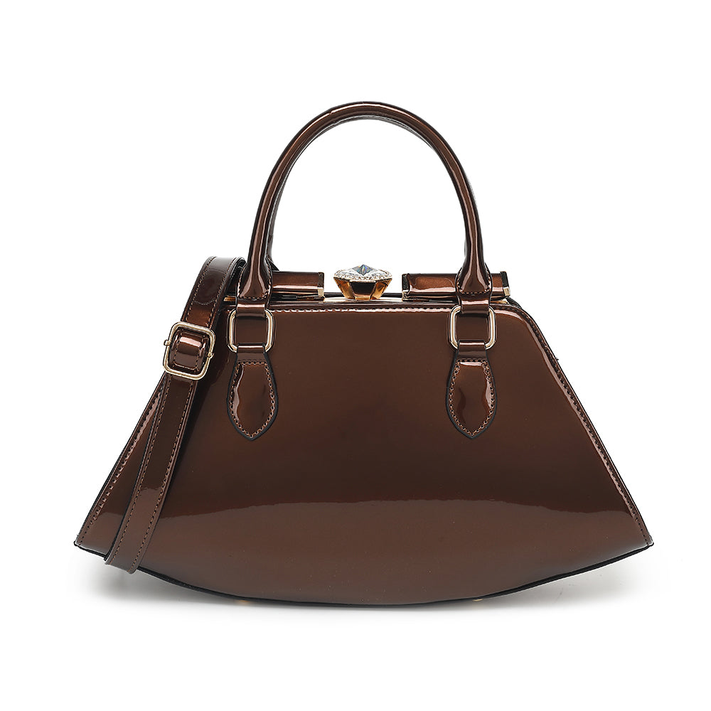 Patent Leather Frame Satchel 2351