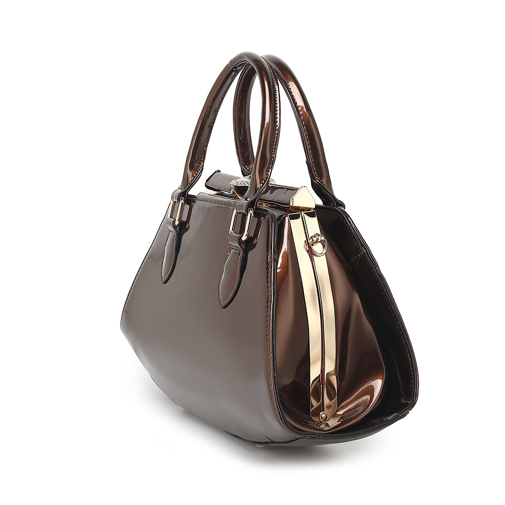 Patent Leather Frame Satchel 2351
