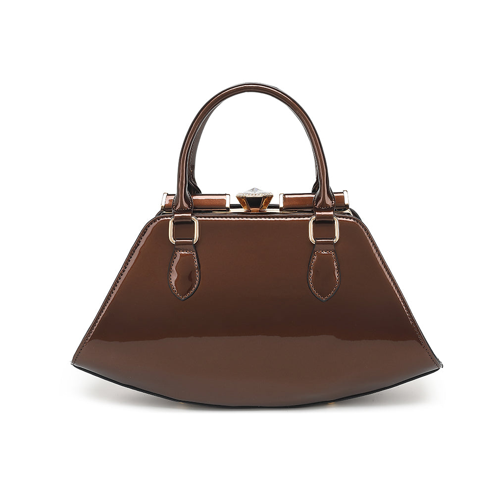 Patent Leather Frame Satchel 2351