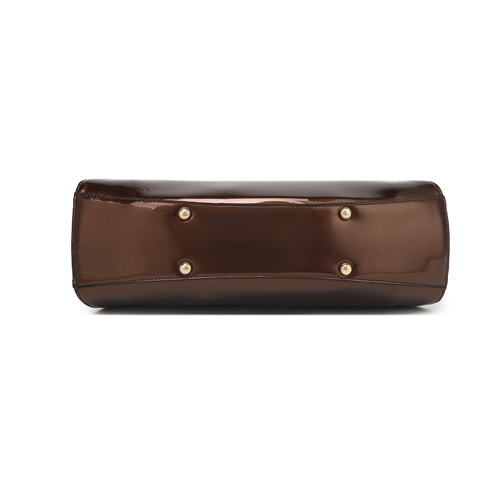 Patent Leather Frame Satchel 2351
