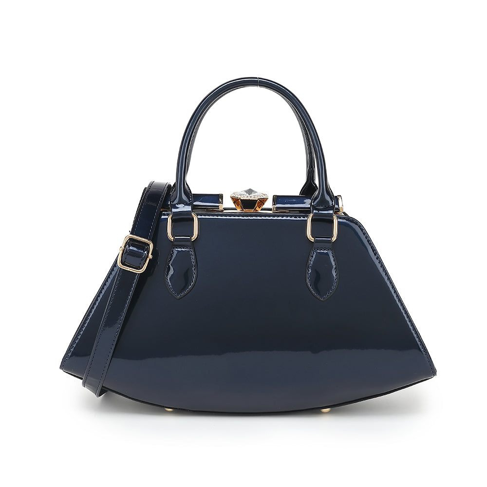 Patent Leather Frame Satchel 2351