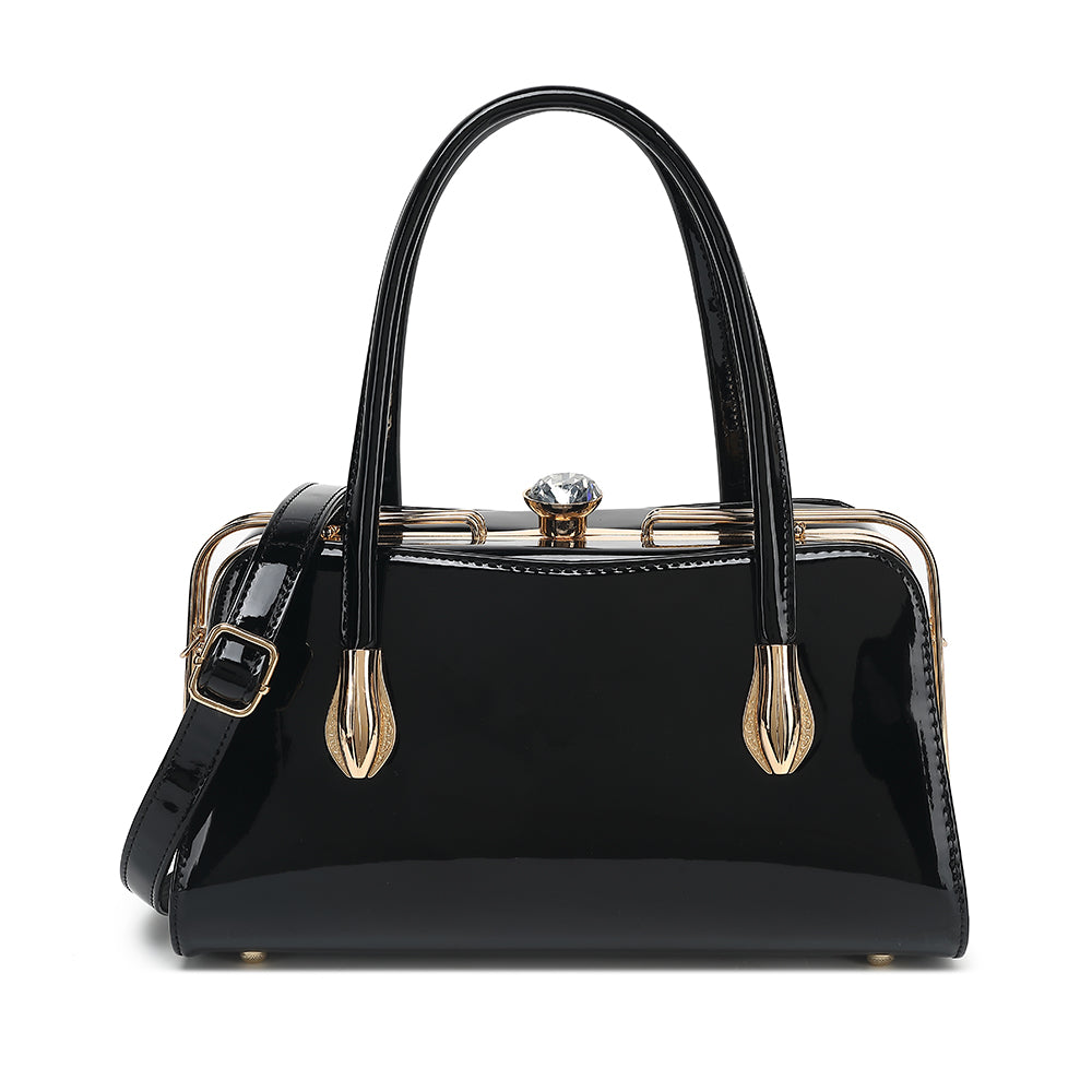 Patent Leather Frame Satchel 2355