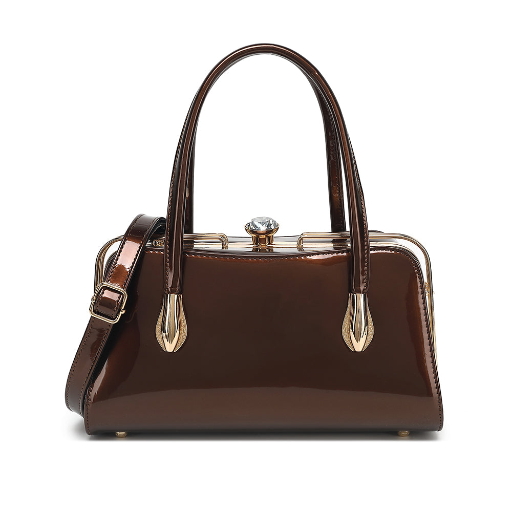 Patent Leather Frame Satchel 2355