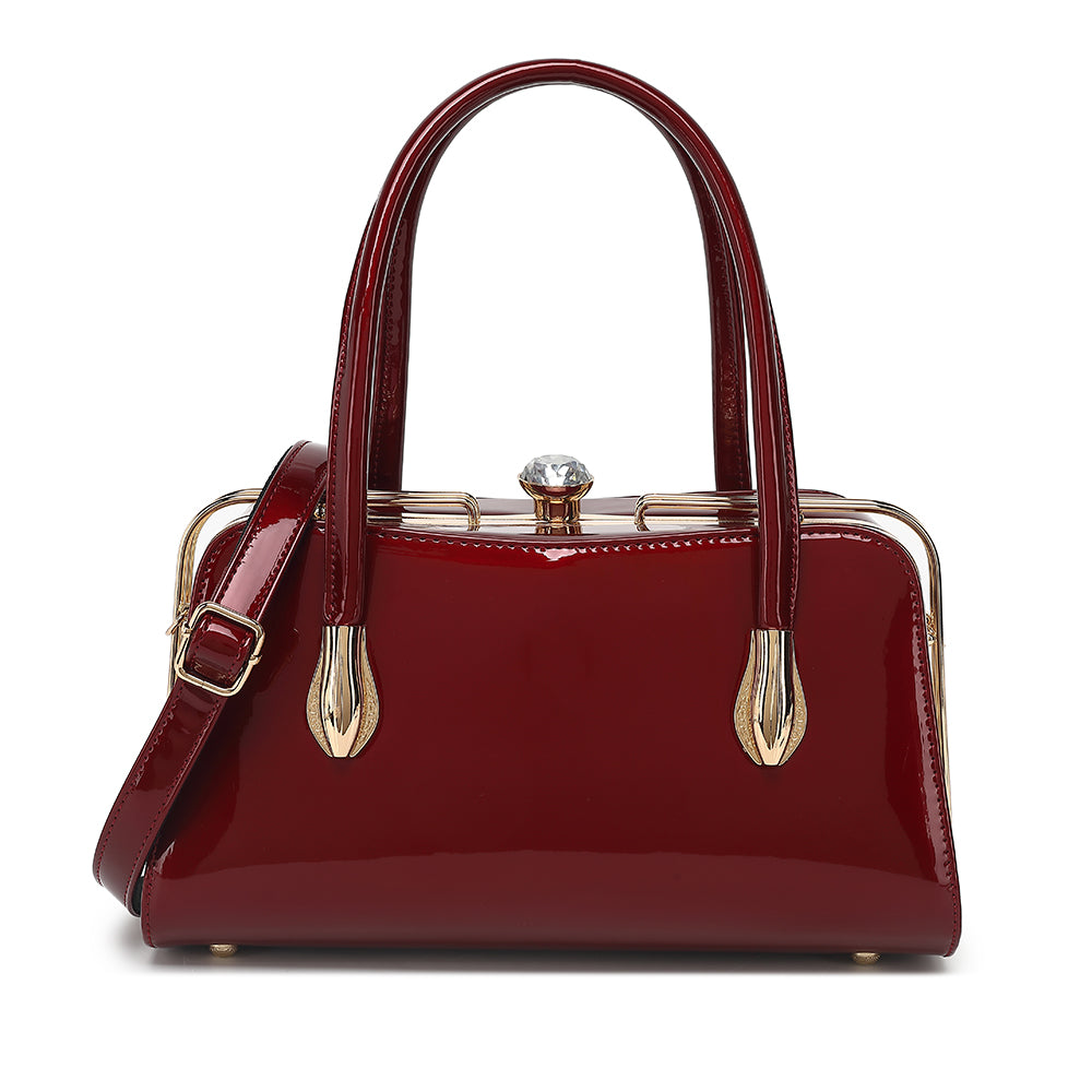 Patent Leather Frame Satchel 2355