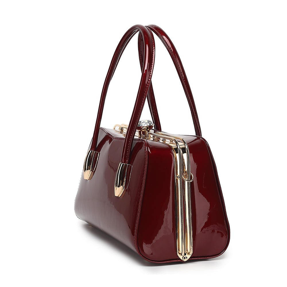 Patent Leather Frame Satchel 2355