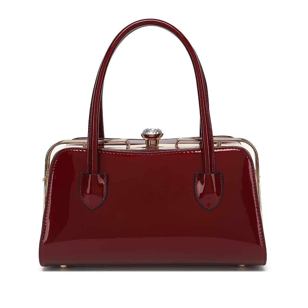 Patent Leather Frame Satchel 2355