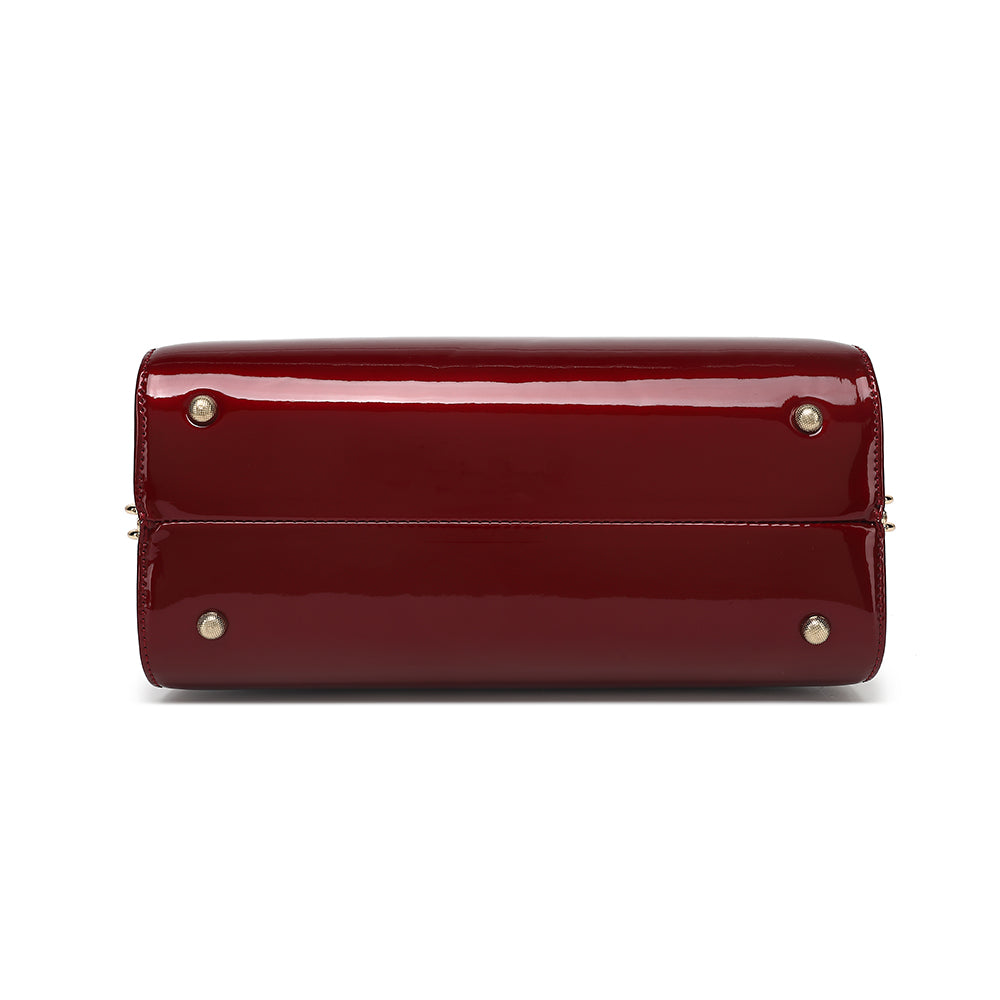 Patent Leather Frame Satchel 2355