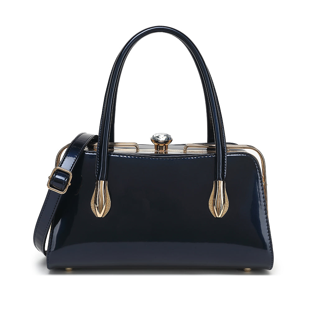 Patent Leather Frame Satchel 2355