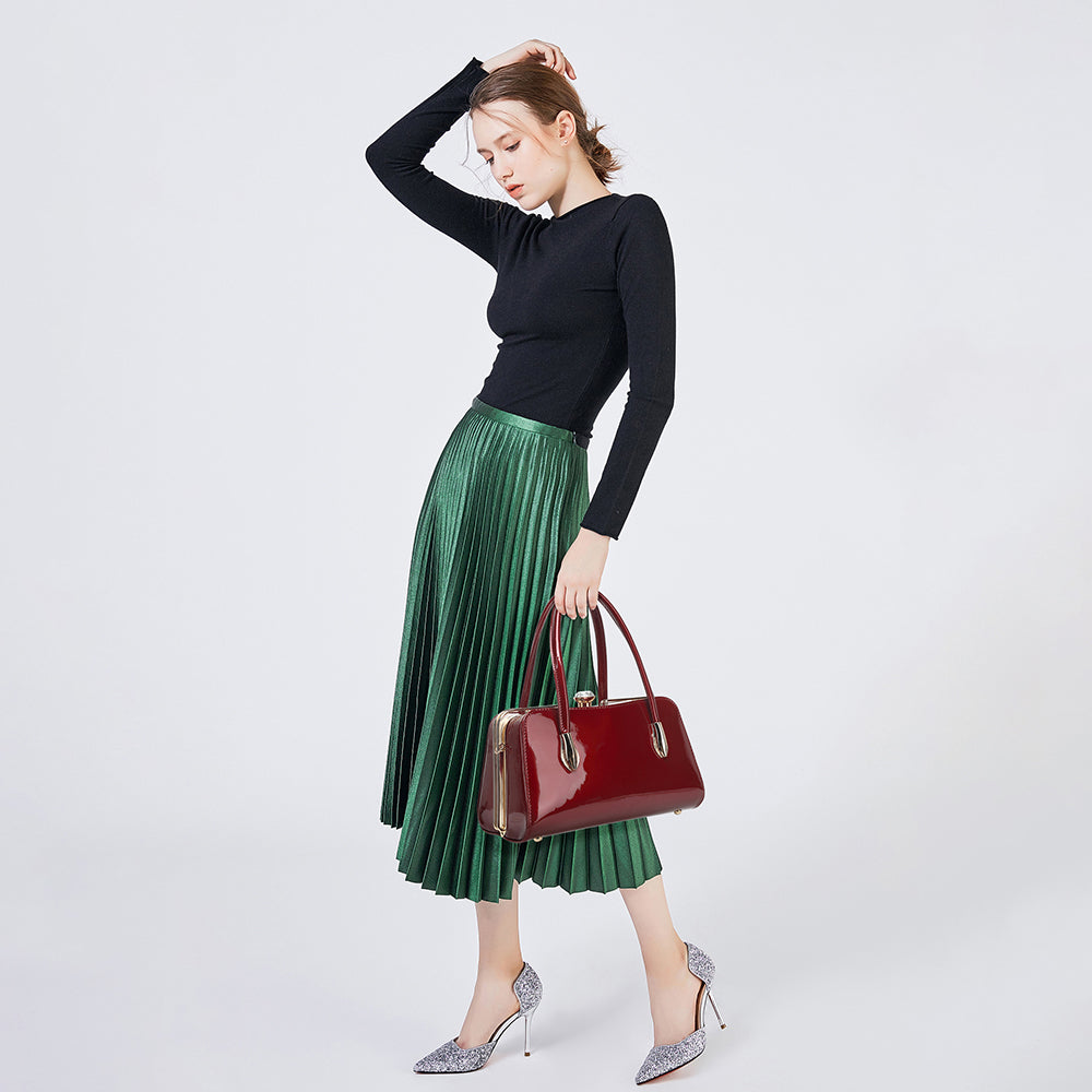 Patent Leather Frame Satchel 2355