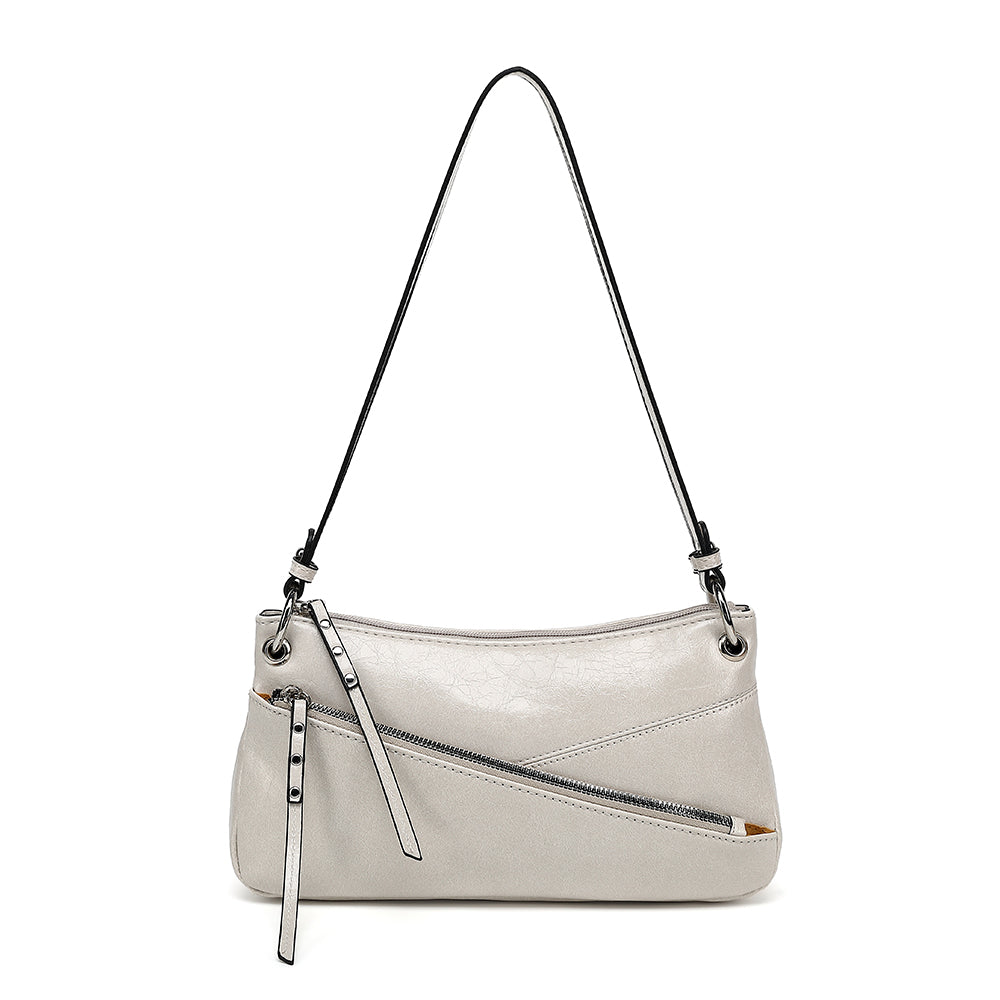 Asymmetric Front Zip Crossbody 23669
