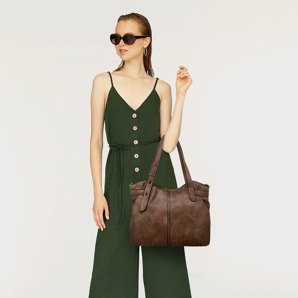 DOUBLE HANDLE STUD N/S TOTE 24013