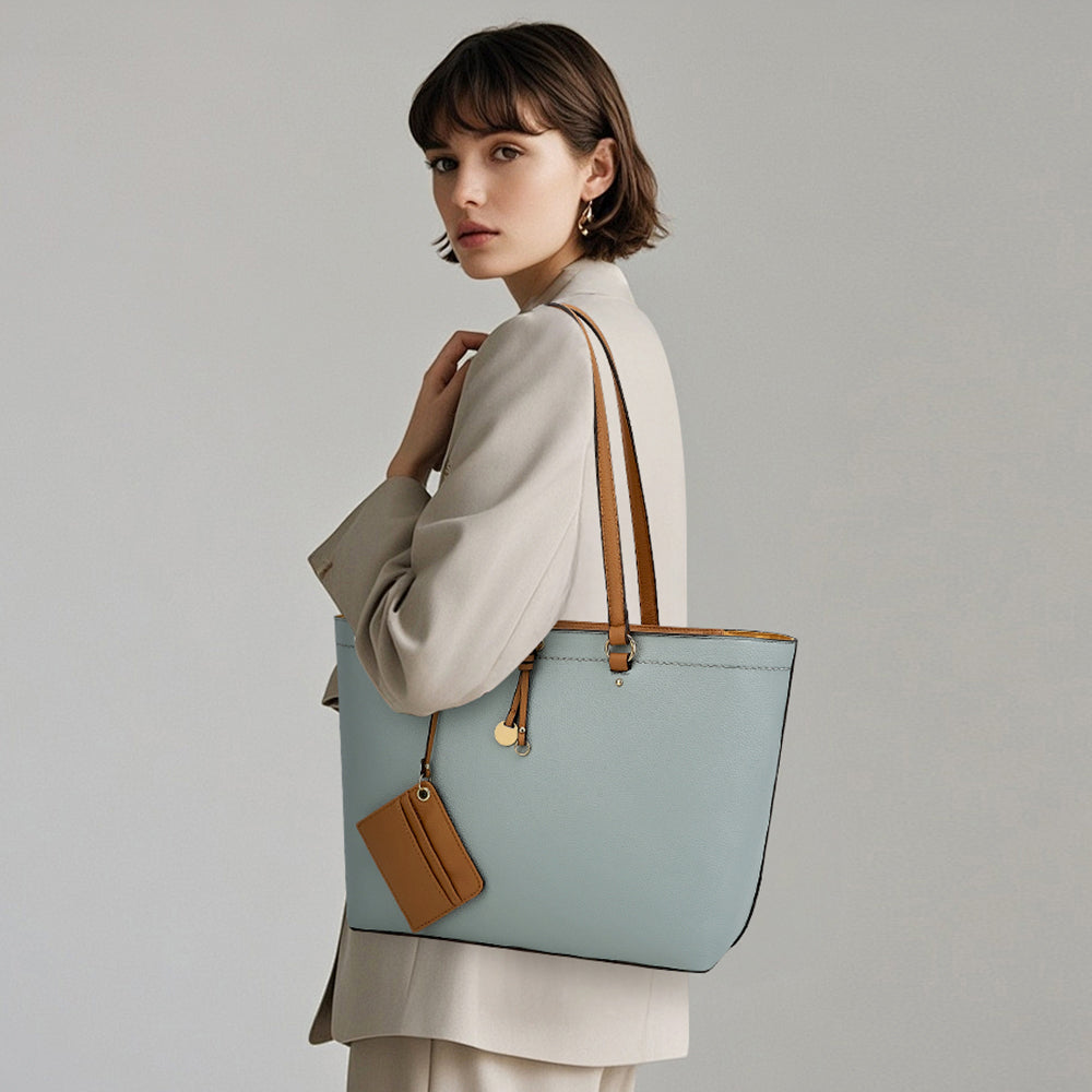 COLORBLK TOTE WITH HANGOFF 25100