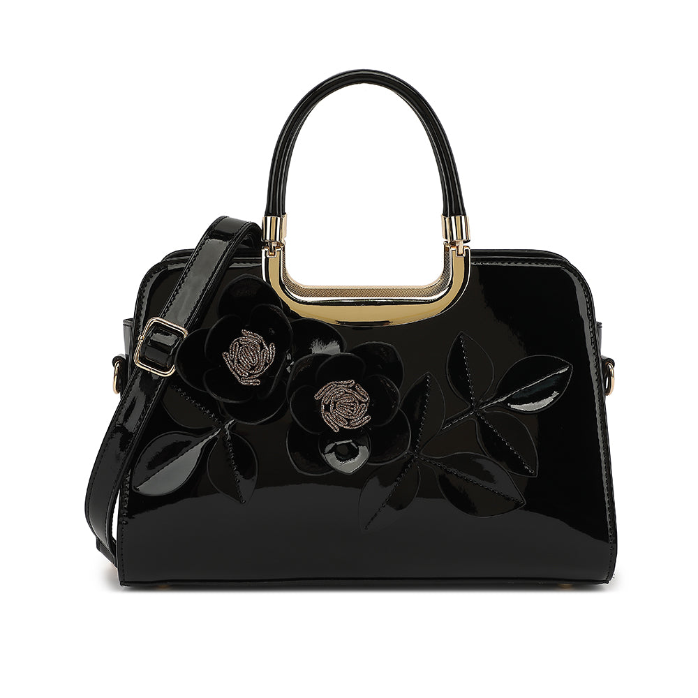Patent Leather Frame Satchel 3702