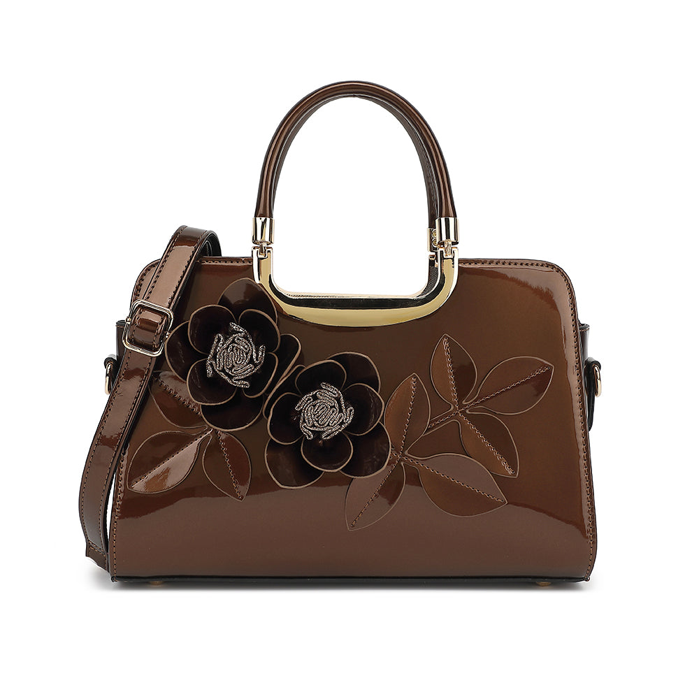 Patent Leather Frame Satchel 3702