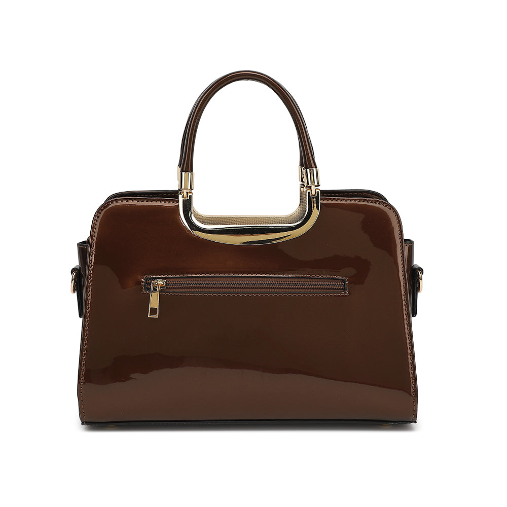 Patent Leather Frame Satchel 3702