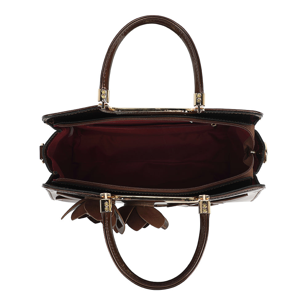 Patent Leather Frame Satchel 3702