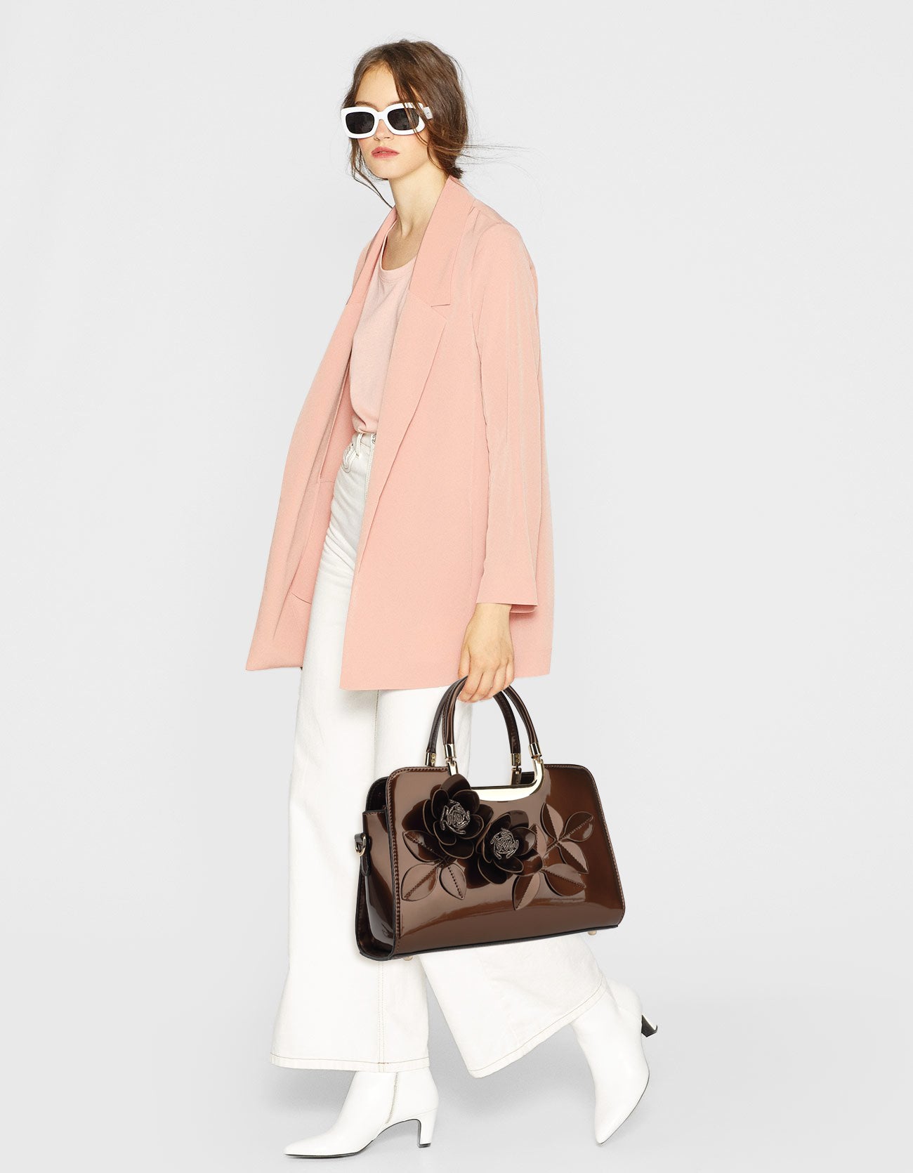 Patent Leather Frame Satchel 3702