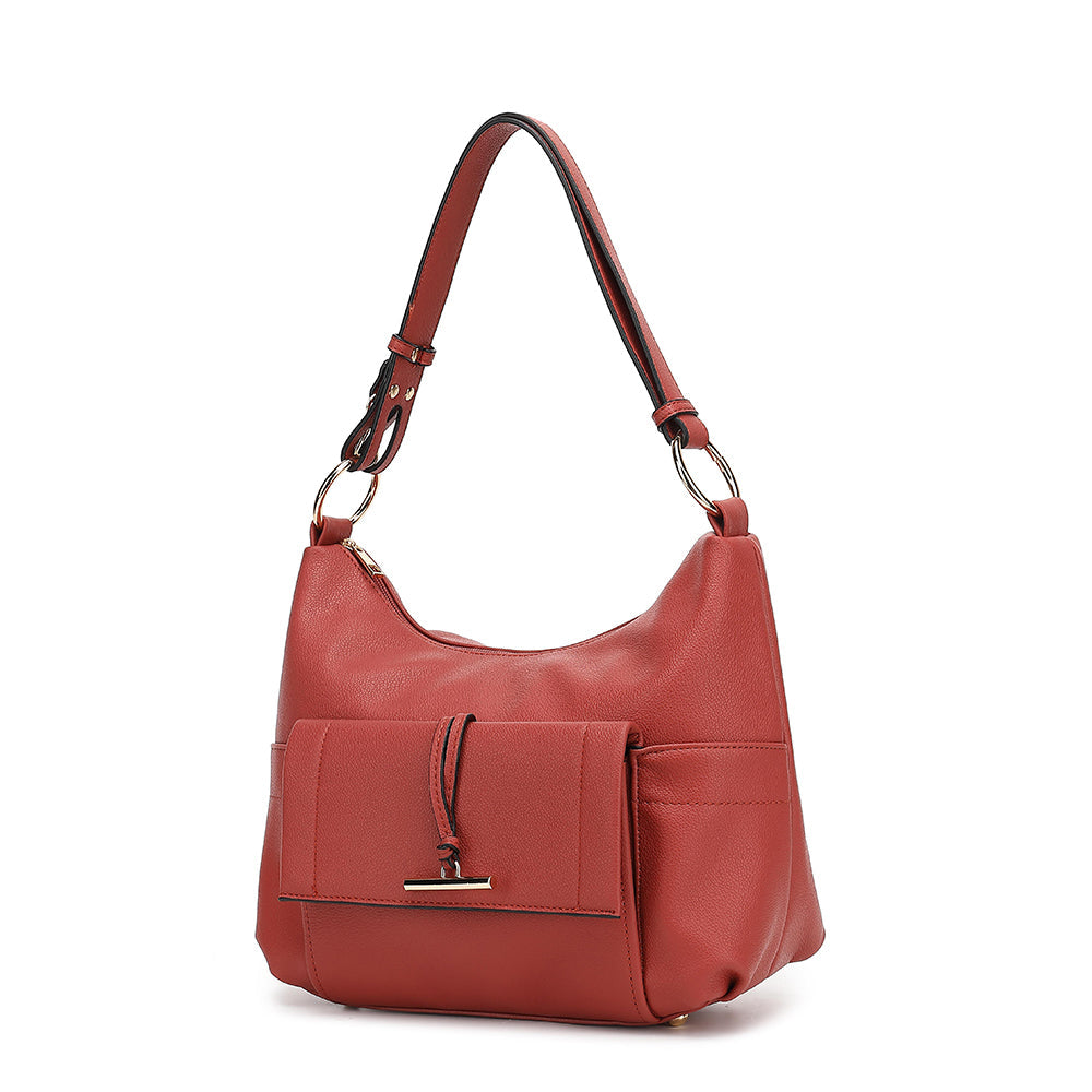 Double Top Zip Front Pocket Toggle Hardware Hobo
