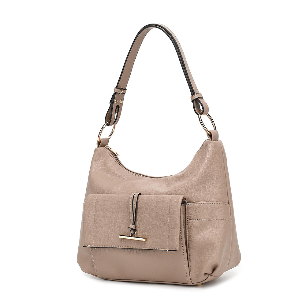 Double Top Zip Front Pocket Toggle Hardware Hobo