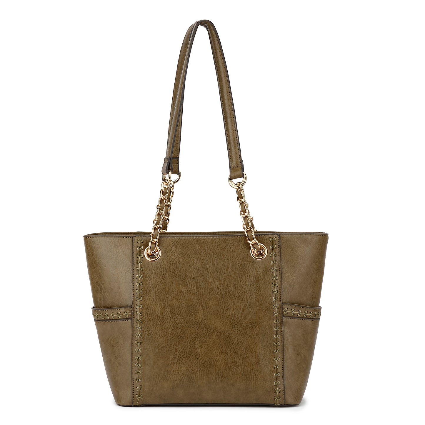 Double Handle Tote with Chain Handle