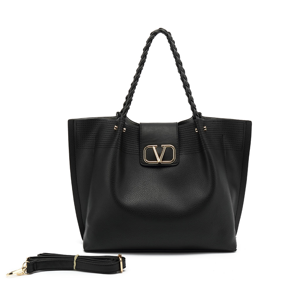 Tami V satchel with braided handle