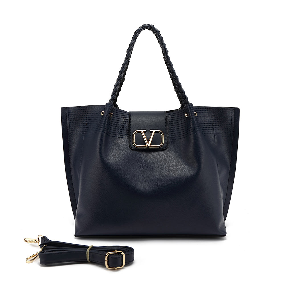 Tami V satchel with braided handle