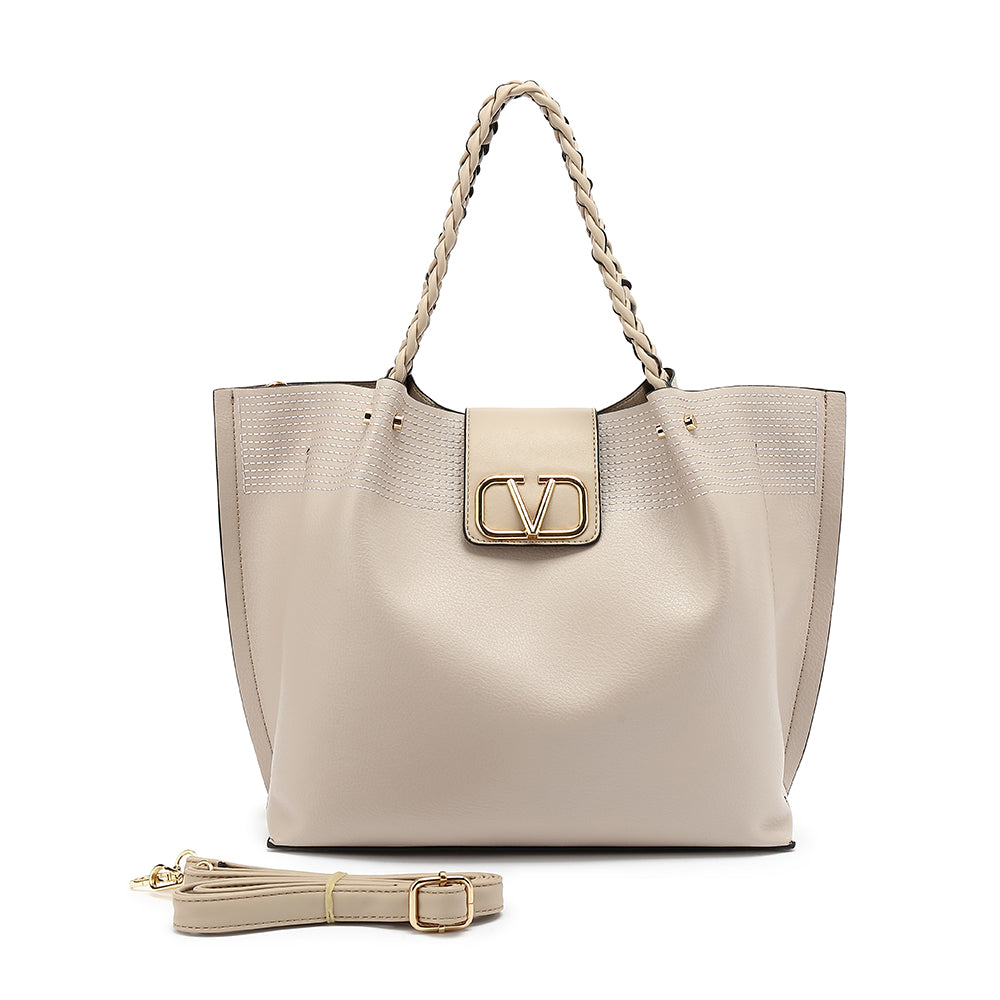 Tami V satchel with braided handle