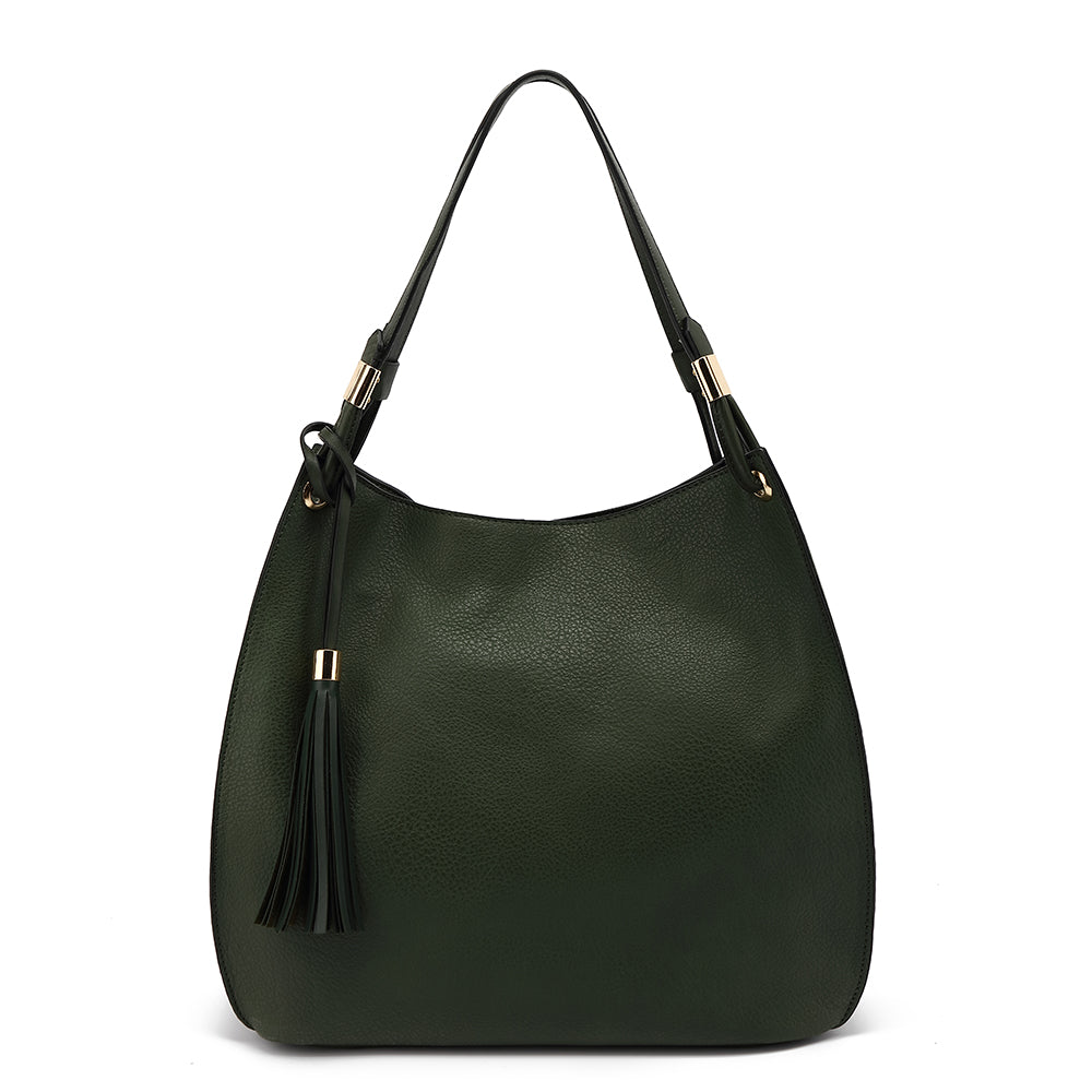 Slouchy Double Handle Hobo With Tassel