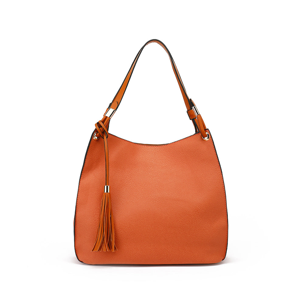 Slouchy Double Handle Hobo With Tassel