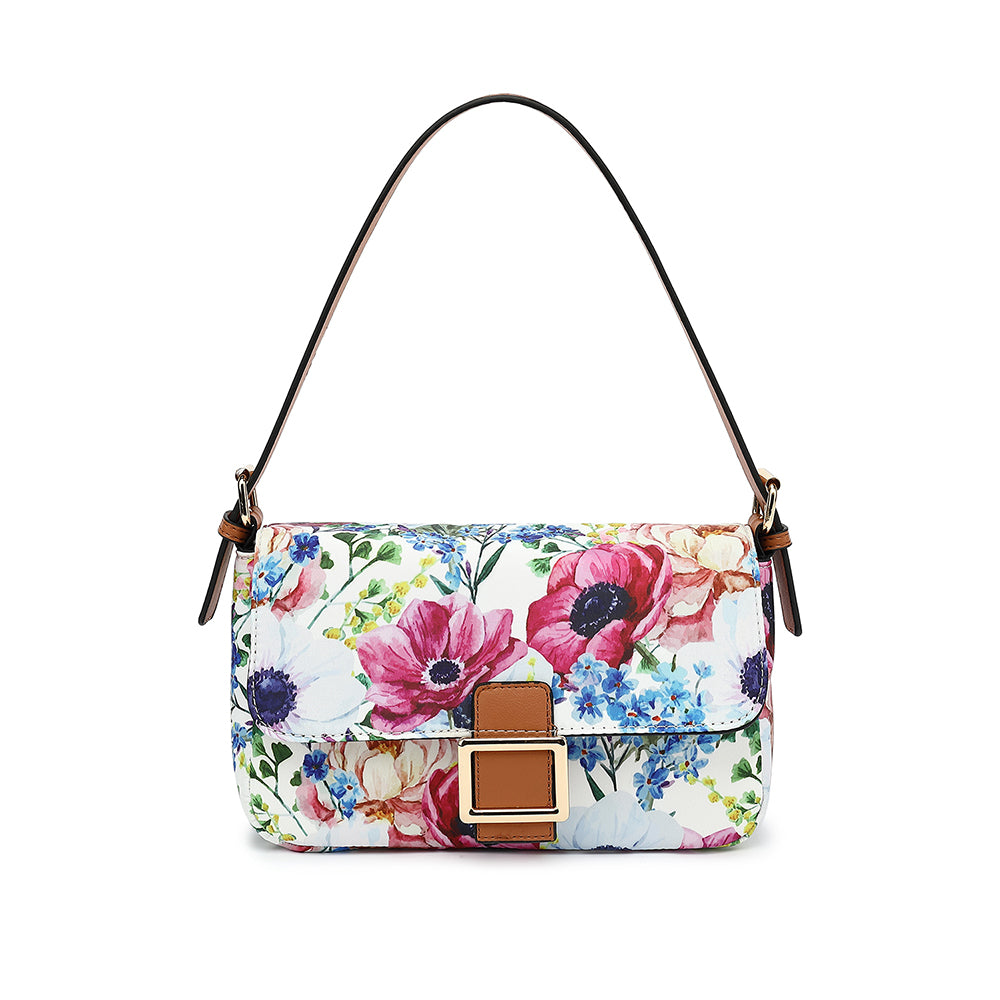 Nylon Printed Flap Crossbody 21566A