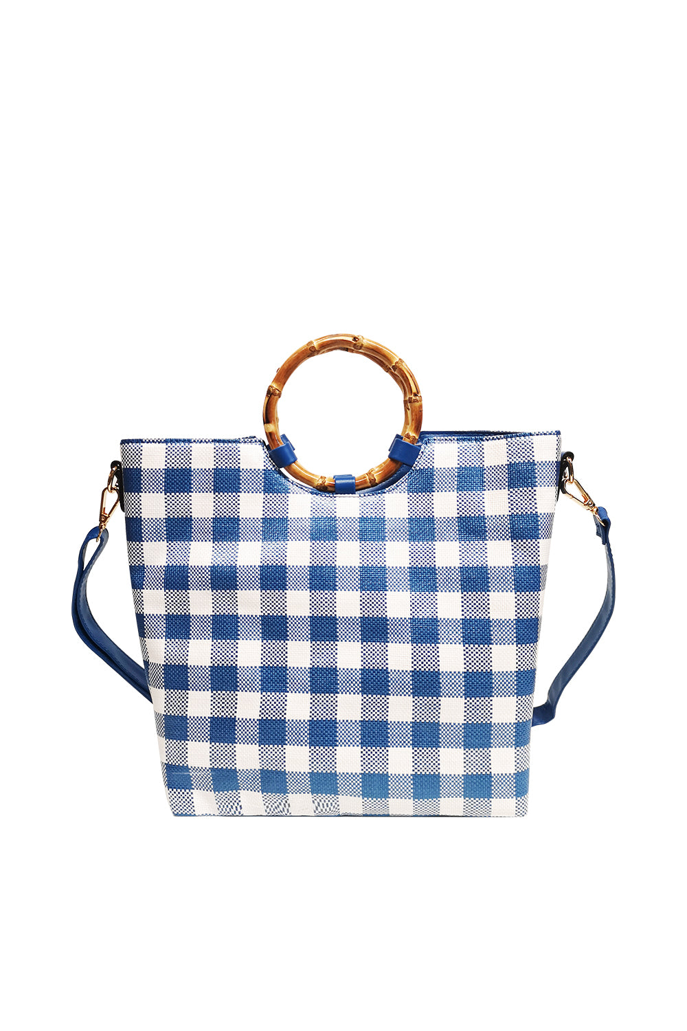 Straw Bamboo Ring Handle Tote 21568