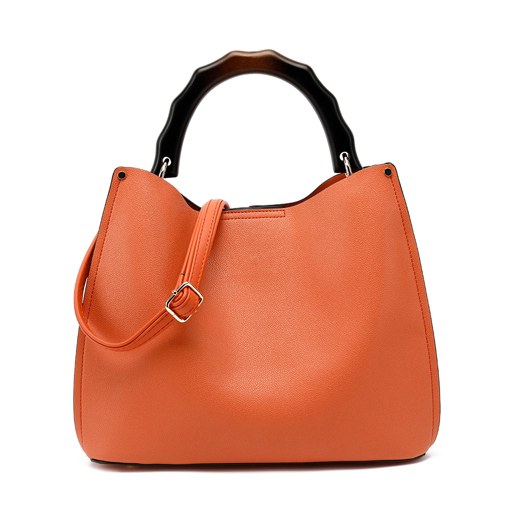 Wooden Handle Satchel