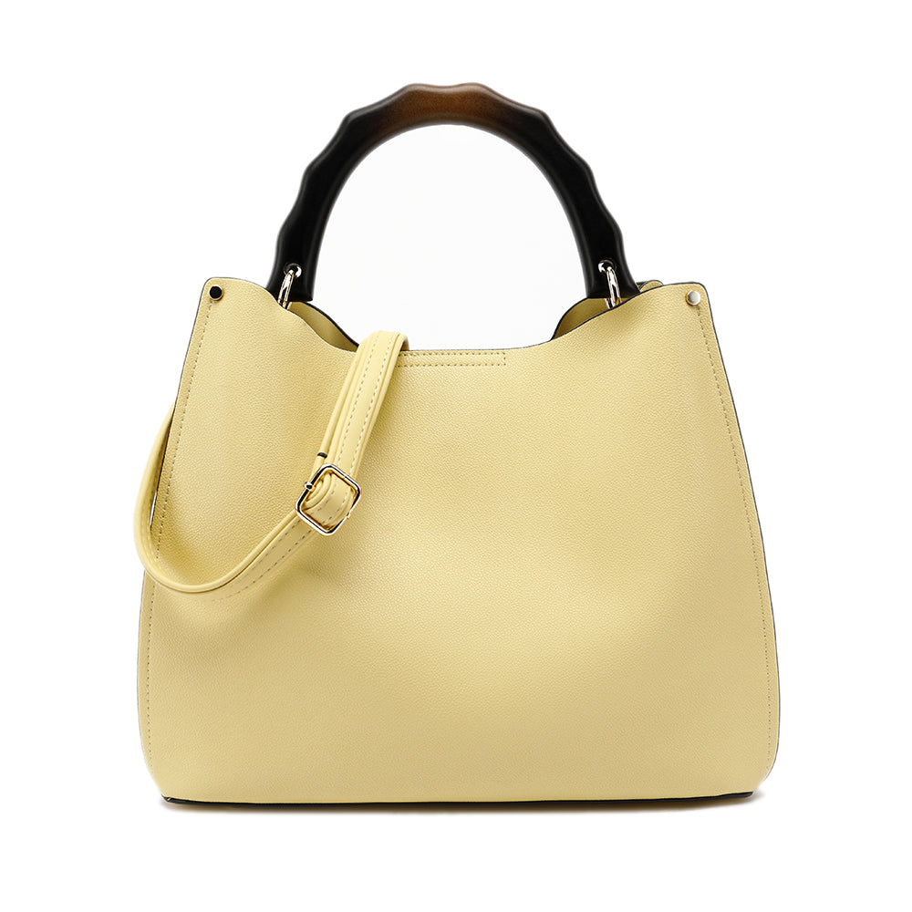 Wooden Handle Satchel