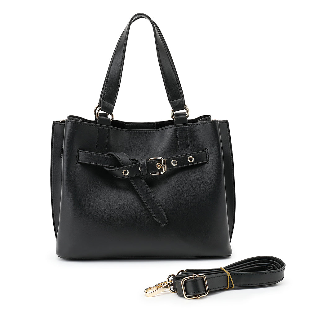 Triple Compartment Belted Satchel