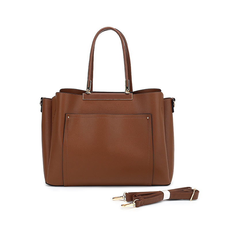 Double Handle Shopper With Front Slip Pocket