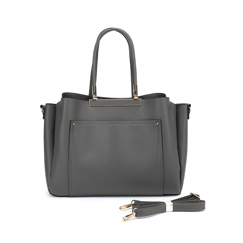 Double Handle Shopper With Front Slip Pocket